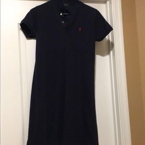 Navy blue short sleeve button up collared shirt